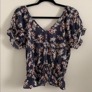 Sienna Sky Blue Floral Top